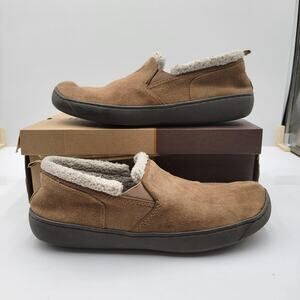 HideAways Roderic Shoes Mens Size 11 Slip On Fleece Lined Plush Hashbrown Brown